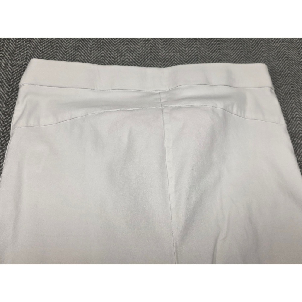 Ellen Tracy Womens White Slim Pull On Straight Leg Stretch Trousers Size Medium - Picture 10 of 10